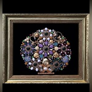 framed jewelry art bouquet of flowers